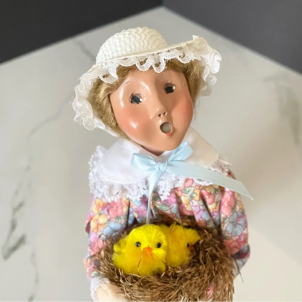 Easter Girl with Basket of Chicks - Byers' Choice